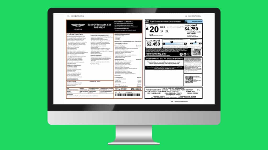 OEM Window Stickers | Accurate Vehicle Information with iPacket